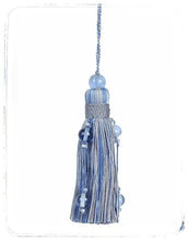 Load image into Gallery viewer, Sophie Blue key tassel
